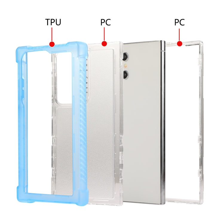 Transparent Matte TPU Hybrid PC 3-in-1 Phone Case, For Samsung Galaxy S24 Ultra 5G, For Samsung Galaxy S24+ 5G, For Samsung Galaxy S24 5G