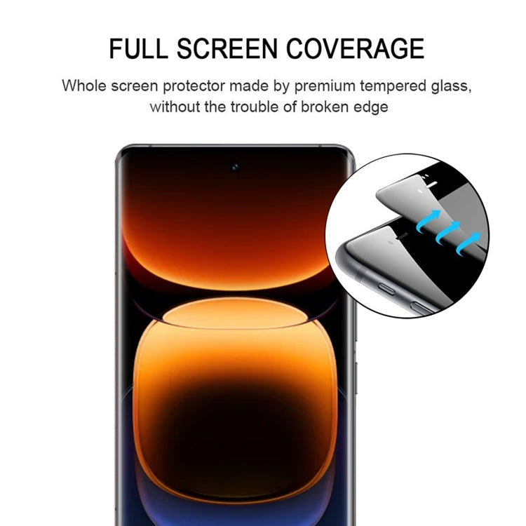 Edge Glue 9H HD 3D Curved Edge Tempered Glass Film, For vivo iQOO 13, For vivo V40 Pro / T3 Ultra, For vivo T3 Pro 5G / iQOO Z9s / Z9s Pro