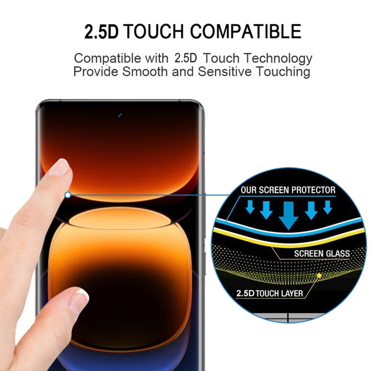 Edge Glue 9H HD 3D Curved Edge Tempered Glass Film, For vivo iQOO 13, For vivo V40 Pro / T3 Ultra, For vivo T3 Pro 5G / iQOO Z9s / Z9s Pro