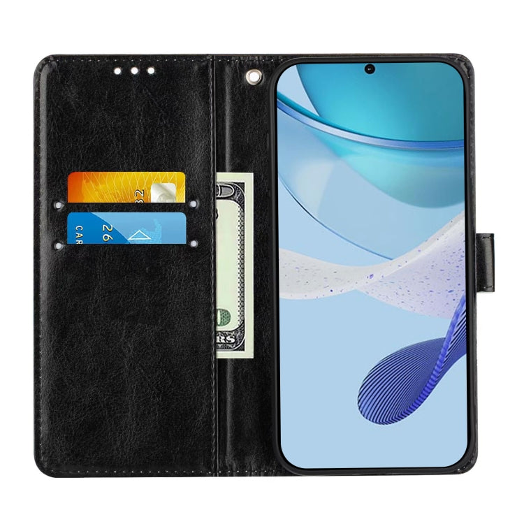 Colored Drawing Pattern Plain Weave Leather Phone Case, For HTC U24 Pro