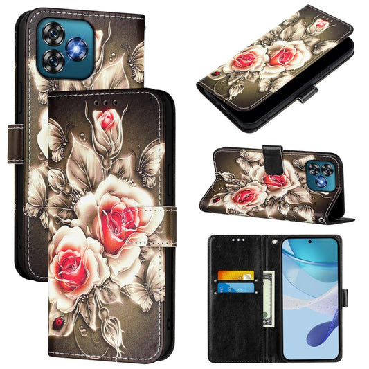 Colored Drawing Pattern Plain Weave Leather Phone Case, For Oukitel C53, For Oukitel C50, For Oukitel C51