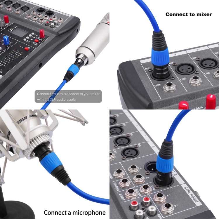 4 Color / Set JC1015 XLR 3pin Male to Female Audio Cable, 1m, 1.8m