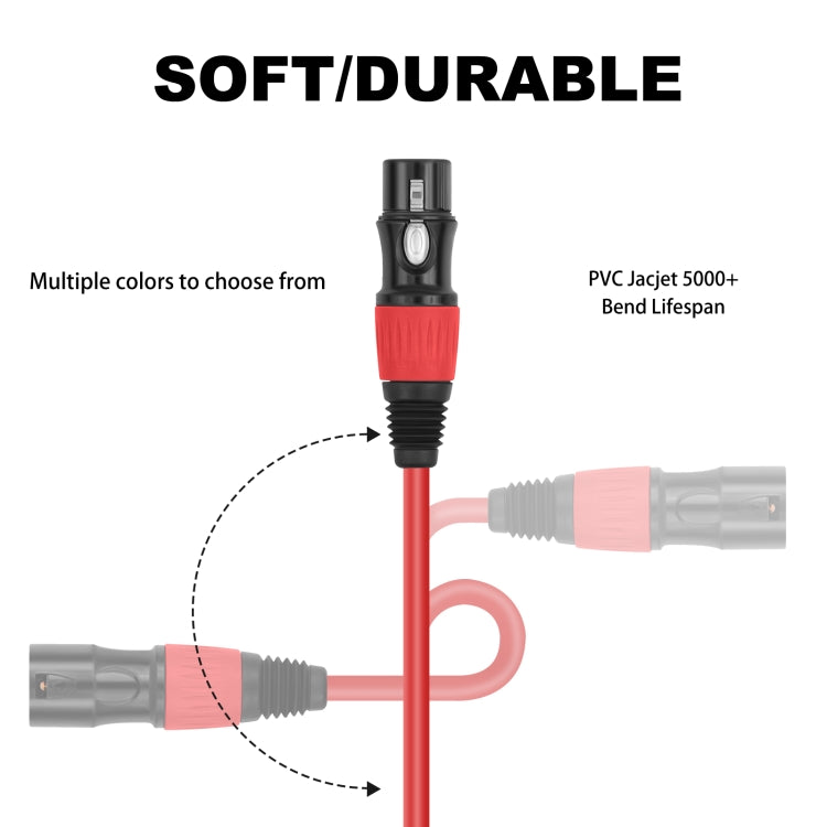 5 Color / Set JC1015 XLR 3pin Male to Female Audio Cable, 1m, 1.8m