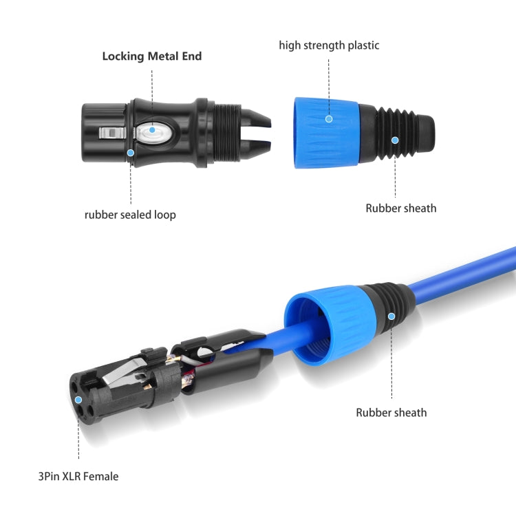 5 Color / Set JC1015 XLR 3pin Male to Female Audio Cable, 1m, 1.8m