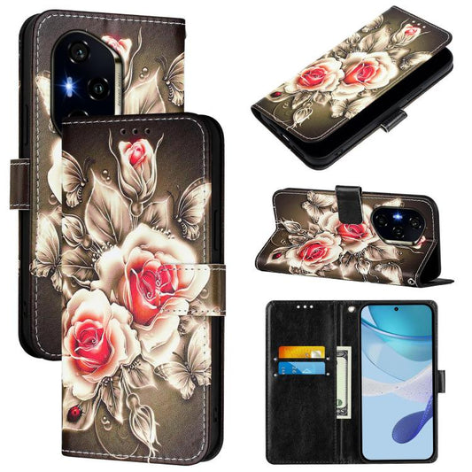 Colored Drawing Pattern Plain Weave Leather Phone Case, For Honor 300 Pro / 300 Ultra, For Honor 300, For Honor X9c 5G, For Honor X6b