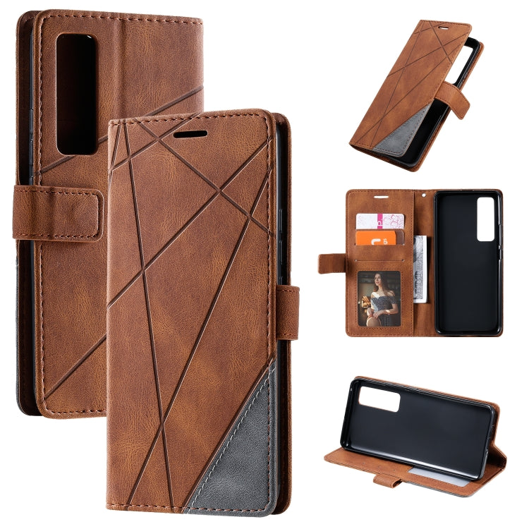 Skin Feel Splicing Horizontal Flip Leather Case with Holder & Card Slots & Wallet & Photo Frame, For Huawei nova 7 Pro 5G