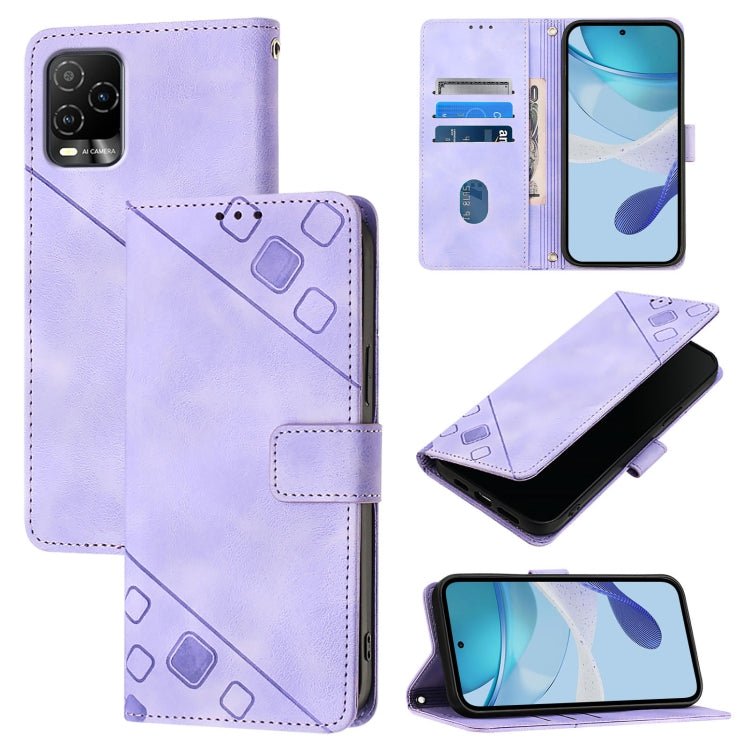 Skin-feel Embossed Leather Phone Case, For BLU G95, For BLU Bold N4, For BLU View 5 Pro, For BLU View 5, For BLU View Speed 5G