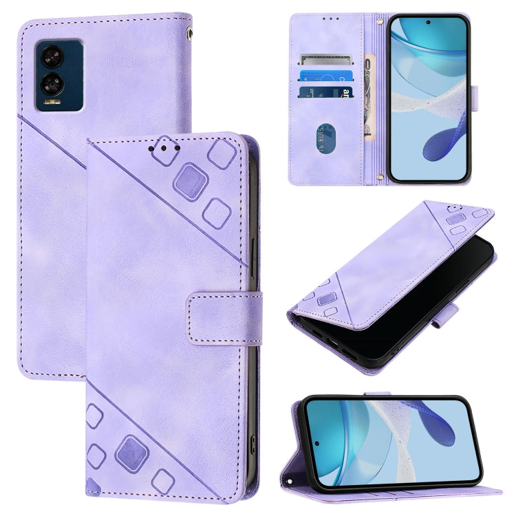 Skin-feel Embossed Leather Phone Case, For BLU G95, For BLU Bold N4, For BLU View 5 Pro, For BLU View 5, For BLU View Speed 5G