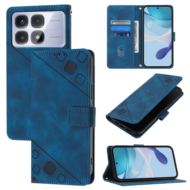 Skin-feel Embossed Leather Phone Case, For Redmi K70 Ultra 5G Global, For Redmi 13 4G