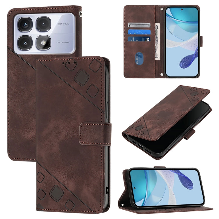 Skin-feel Embossed Leather Phone Case, For Redmi K70 Ultra 5G Global, For Redmi 13 4G