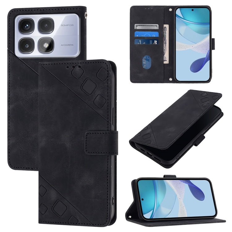 Skin-feel Embossed Leather Phone Case, For Redmi K70 Ultra 5G Global, For Redmi 13 4G