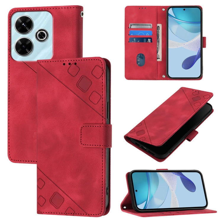 Skin-feel Embossed Leather Phone Case, For Redmi K70 Ultra 5G Global, For Redmi 13 4G