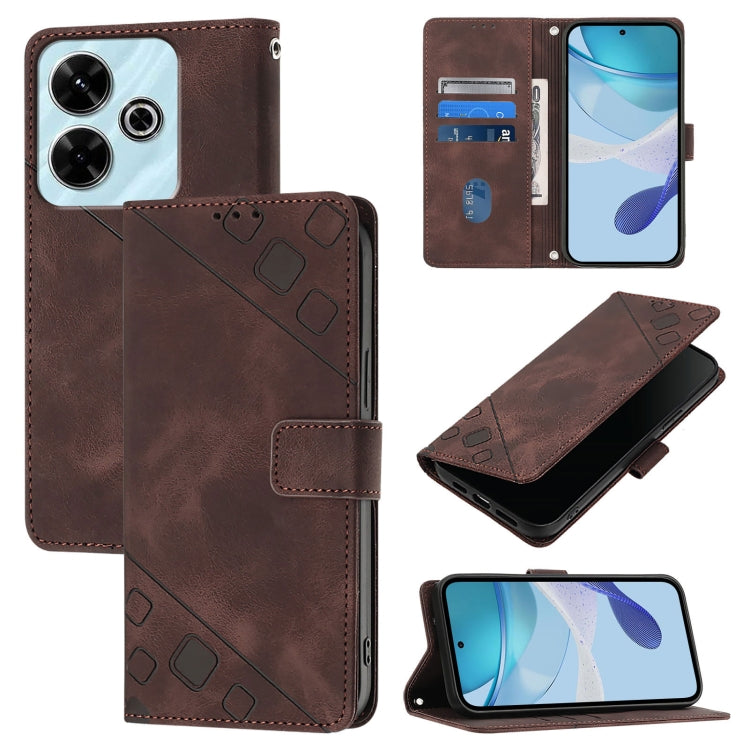 Skin-feel Embossed Leather Phone Case, For Redmi K70 Ultra 5G Global, For Redmi 13 4G