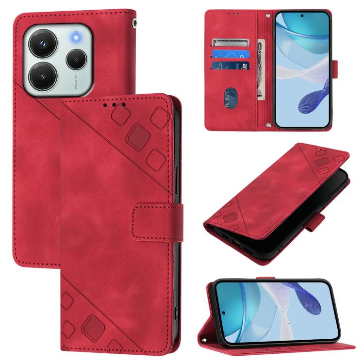 Skin-feel Embossed Leather Phone Case, For Redmi 15 5G Global / 15 4G SEA, For Redmi 15 5G / 4G EU 171mm, For Redmi Note 14 4G 164.84mm, For Redmi K80 5G / K80 Pro 5G, For Redmi Note 14 Pro 4G, For Redmi Note 14 4G 163.25mm, For Redmi Note 14 5G Global...