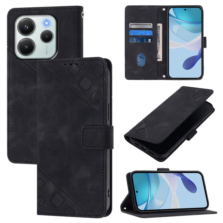 Skin-feel Embossed Leather Phone Case, For Redmi 15 5G Global / 15 4G SEA, For Redmi 15 5G / 4G EU 171mm, For Redmi Note 14 4G 164.84mm, For Redmi K80 5G / K80 Pro 5G, For Redmi Note 14 Pro 4G, For Redmi Note 14 4G 163.25mm, For Redmi Note 14 5G Global...