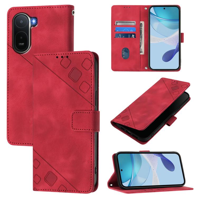 Skin-feel Embossed Leather Phone Case, For Redmi K90 Max 5G, For Redmi A7 Pro 5G 171mm / Poco C81, For Redmi 15a 5G Global, For Redmi A5 4G 171.7mm / Poco C71 4G, For Redmi Turbo 5 5G Global / Poco X8 Pro, For Redmi Note 15 Pro+ 5G Global 163.3mm      ...