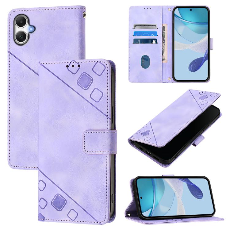 Skin-feel Embossed Leather Phone Case, For Samsung Galaxy A27 5G, For Samsung Galaxy A07 4G, For Samsung Galaxy A17 5G, For Samsung Galaxy A06 5G, For Samsung Galaxy A56 5G, For Samsung Galaxy A26 5G, For Samsung Galaxy A16 4G, For Samsung Galaxy A16 5G