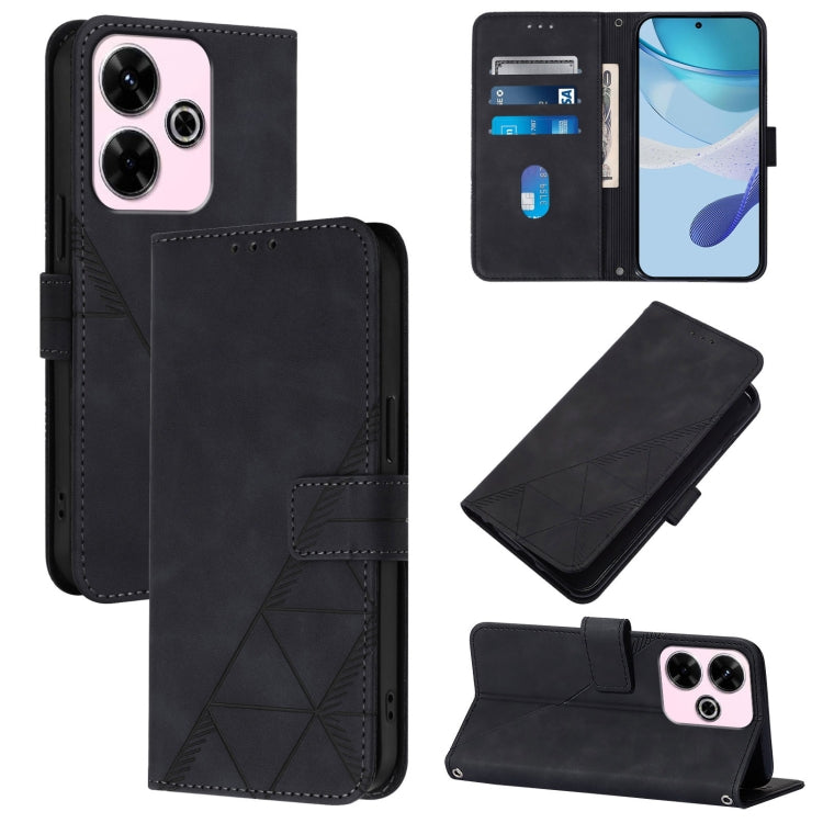 Crossbody 3D Embossed Flip Leather Phone Case, For Redmi K80 / K80 Pro, For Redmi Note 14 Pro 4G, For Redmi Note 14 4G 163.25mm, For Redmi K70 Ultra 5G Global, For Redmi 13 4G / Note 13R