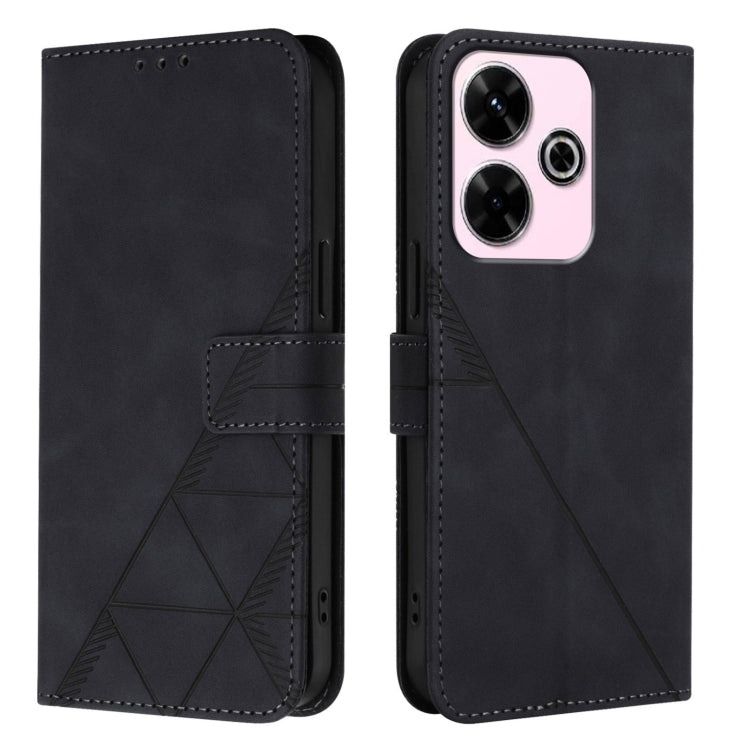 Crossbody 3D Embossed Flip Leather Phone Case, For Redmi 13 4G / Note 13R