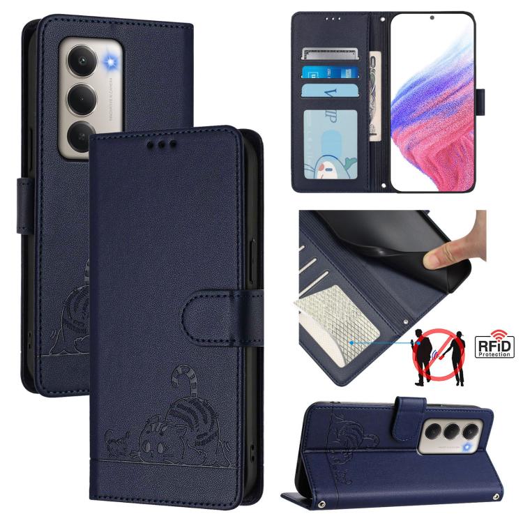 Cat Rat Embossed Pattern RFID Leather Phone Case with Lanyard, For Redmi Note 15 Pro 5G Global 163.6mm, For Redmi 15 5G Global / 15 4G SEA, For Redmi 15 5G / 4G EU 171mm, For Redmi 13x 4G / 13 4G Global, For Redmi A5 4G 171.7mm / Poco C71              ...