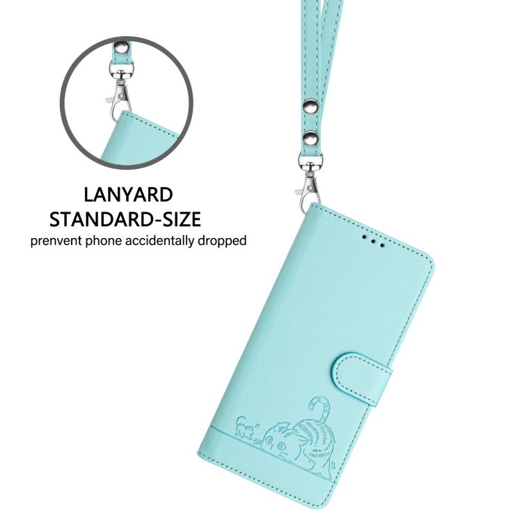 Cat Rat Embossed Pattern RFID Leather Phone Case with Lanyard, For Redmi Note 15 Pro 5G Global 163.6mm, For Redmi 15 5G Global / 15 4G SEA, For Redmi 15 5G / 4G EU 171mm, For Redmi 13x 4G / 13 4G Global, For Redmi A5 4G 171.7mm / Poco C71              ...