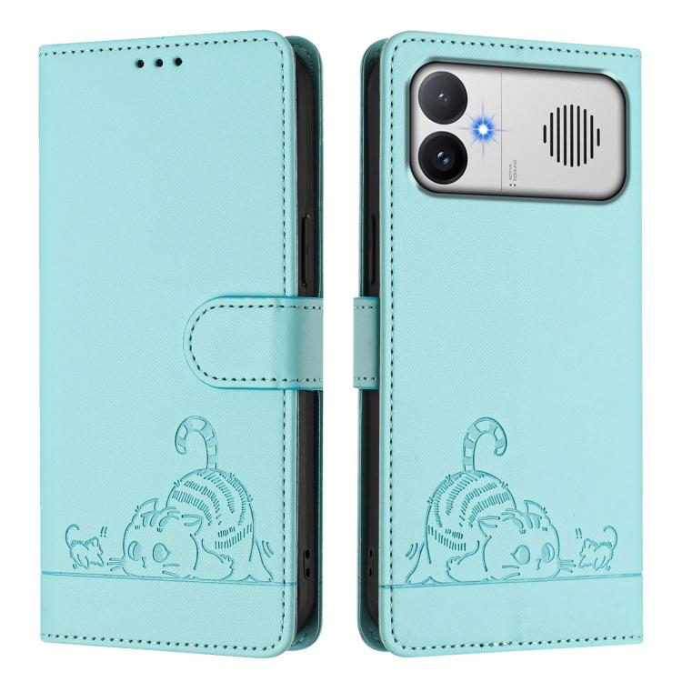Cat Rat Embossed Pattern RFID Leather Phone Case with Lanyard, For Redmi K90 Max 5G, For Redmi A7 Pro 171mm / Poco C85x 5G, For Redmi 15a 5G Global, For Redmi A5 4G 171.7mm / Poco C71 4G, For Redmi Turbo 5 Max / Poco X8 Pro Max                         ...