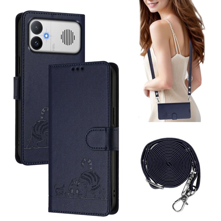 Cat Rat Embossed Pattern RFID Leather Phone Case with Lanyard, For Redmi K90 Max 5G, For Redmi A7 Pro 171mm / Poco C85x 5G, For Redmi 15a 5G Global, For Redmi A5 4G 171.7mm / Poco C71 4G, For Redmi Turbo 5 Max / Poco X8 Pro Max                         ...