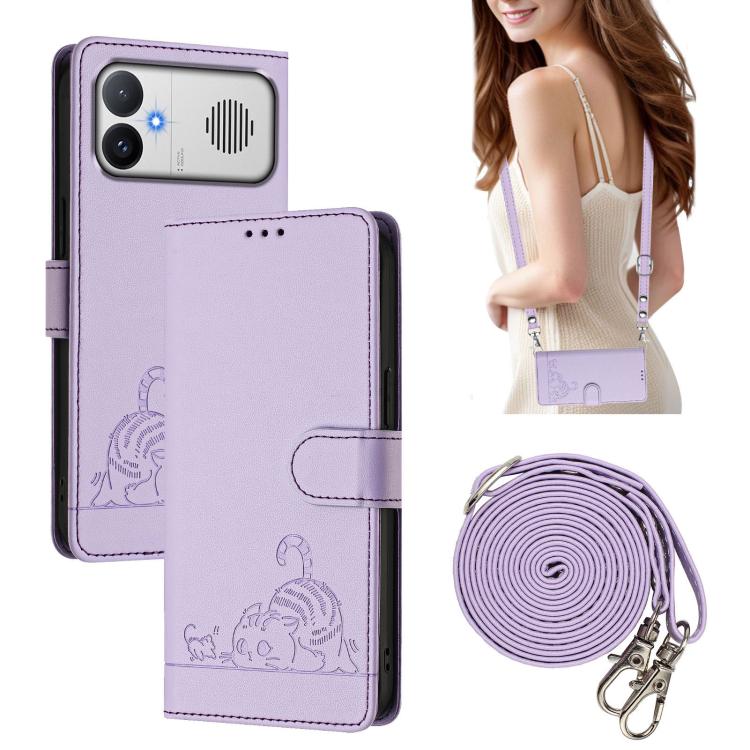 Cat Rat Embossed Pattern RFID Leather Phone Case with Lanyard, For Redmi K90 Max 5G, For Redmi A7 Pro 171mm / Poco C85x 5G, For Redmi 15a 5G Global, For Redmi A5 4G 171.7mm / Poco C71 4G, For Redmi Turbo 5 Max / Poco X8 Pro Max                         ...