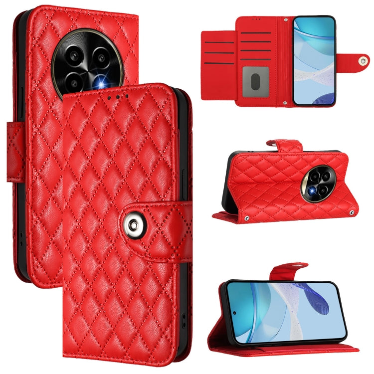 Rhombic Texture Flip Leather Phone Case with Lanyard, For Realme 14 5G Global / P3 5G India, For Realme 14 Pro+ 5G, For Realme 14 Pro 5G, For Realme GT 7 Pro 5G, For Realme 13 Pro / 13 Pro+ 5G, For Realme GT 6 5G Global, For Realme GT 6T 5G Global     ...