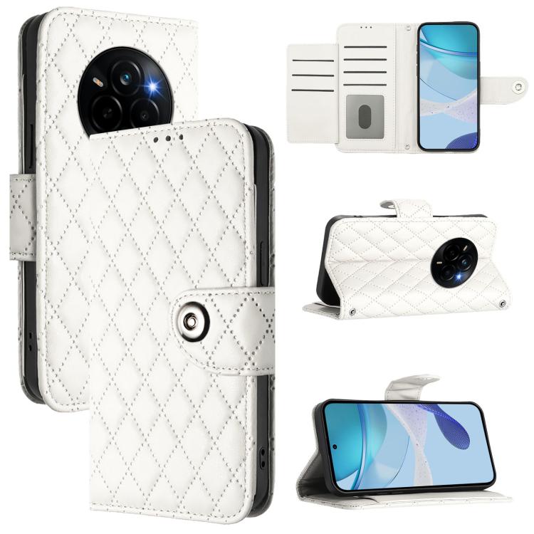 Rhombic Texture Flip Leather Phone Case with Lanyard, For Realme P4 5G, For Realme 15T 5G Global, For Realme C71 4G India, For Realme 15 / 15 Pro 5G Global, For Realme C71 4G Global, For Realme Neo7 Turbo 5G, For Realme V70 / 14x Global / C75 5G       ...