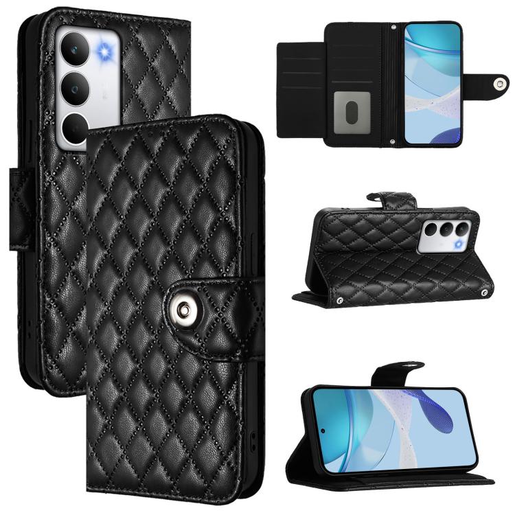Rhombic Texture Flip Leather Phone Case with Lanyard, For Realme P4 5G, For Realme 15T 5G Global, For Realme C71 4G India, For Realme 15 / 15 Pro 5G Global, For Realme C71 4G Global, For Realme Neo7 Turbo 5G, For Realme V70 / 14x Global / C75 5G       ...