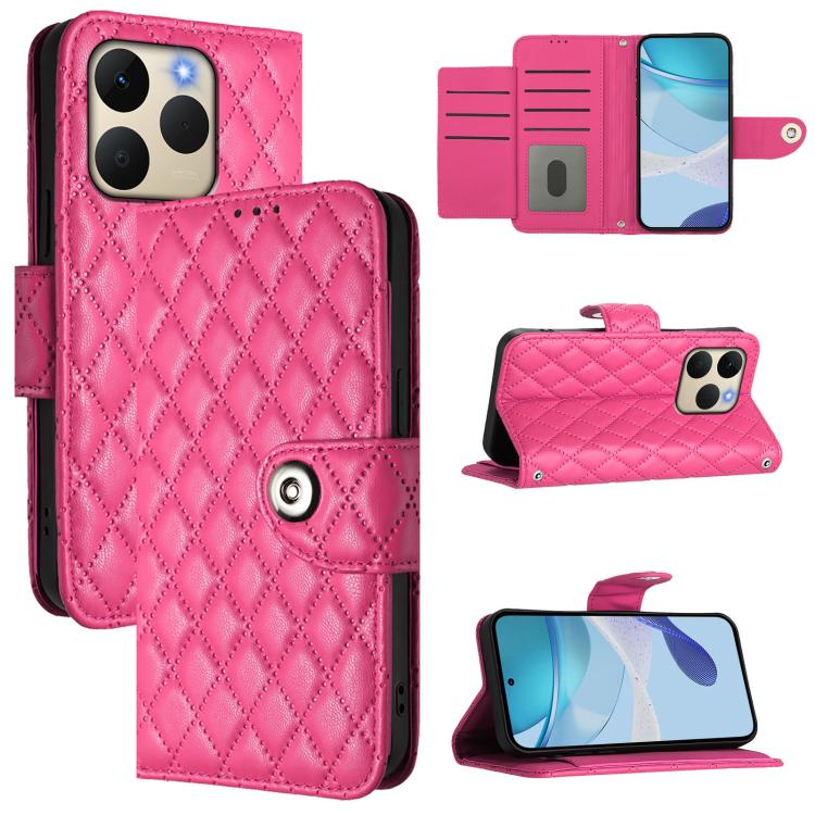 Rhombic Texture Flip Leather Phone Case with Lanyard, For Realme P4 5G, For Realme 15T 5G Global, For Realme C71 4G India, For Realme 15 / 15 Pro 5G Global, For Realme C71 4G Global, For Realme Neo7 Turbo 5G, For Realme V70 / 14x Global / C75 5G       ...