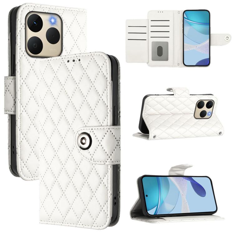 Rhombic Texture Flip Leather Phone Case with Lanyard, For Realme P4 5G, For Realme 15T 5G Global, For Realme C71 4G India, For Realme 15 / 15 Pro 5G Global, For Realme C71 4G Global, For Realme Neo7 Turbo 5G, For Realme V70 / 14x Global / C75 5G       ...
