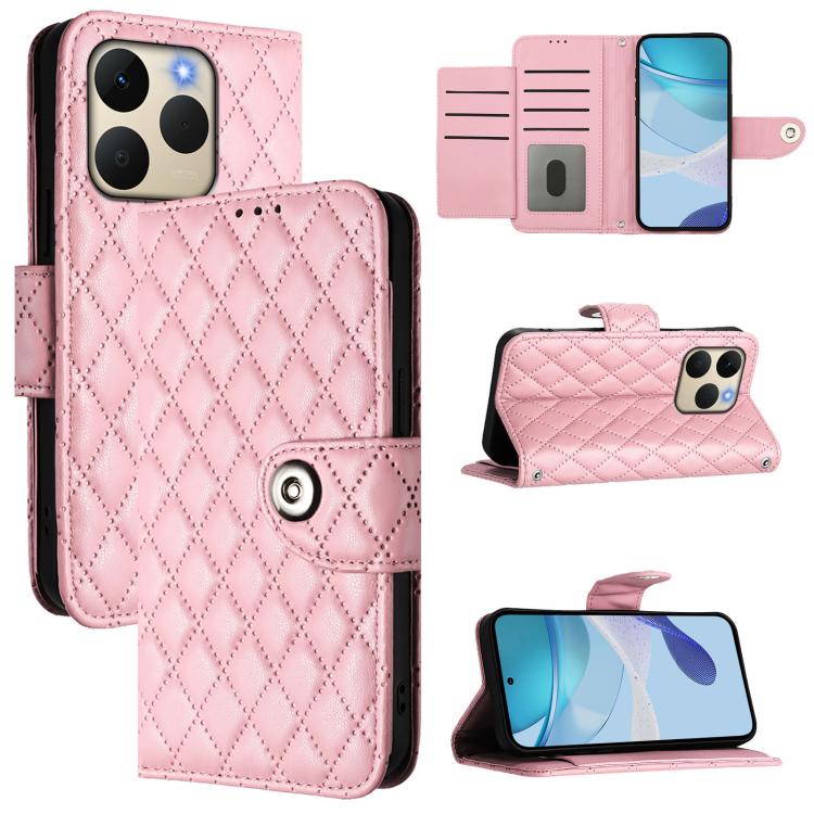 Rhombic Texture Flip Leather Phone Case with Lanyard, For Realme P4 5G, For Realme 15T 5G Global, For Realme C71 4G India, For Realme 15 / 15 Pro 5G Global, For Realme C71 4G Global, For Realme Neo7 Turbo 5G, For Realme V70 / 14x Global / C75 5G       ...