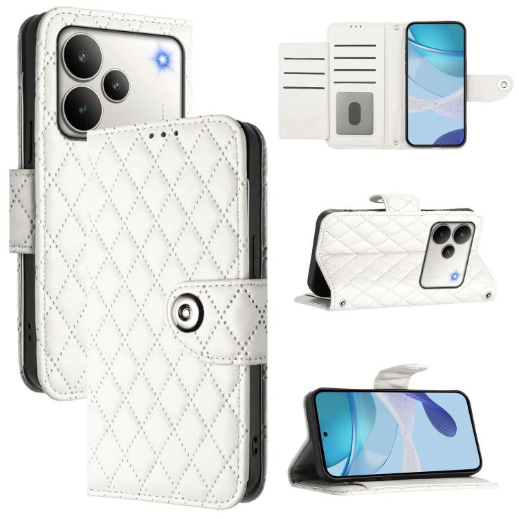 Rhombic Texture Flip Leather Phone Case with Lanyard, For Realme P4 5G, For Realme 15T 5G Global, For Realme C71 4G India, For Realme 15 / 15 Pro 5G Global, For Realme C71 4G Global, For Realme Neo7 Turbo 5G, For Realme V70 / 14x Global / C75 5G       ...