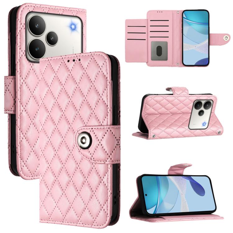 Rhombic Texture Flip Leather Phone Case with Lanyard, For Realme P4 5G, For Realme 15T 5G Global, For Realme C71 4G India, For Realme 15 / 15 Pro 5G Global, For Realme C71 4G Global, For Realme Neo7 Turbo 5G, For Realme V70 / 14x Global / C75 5G       ...