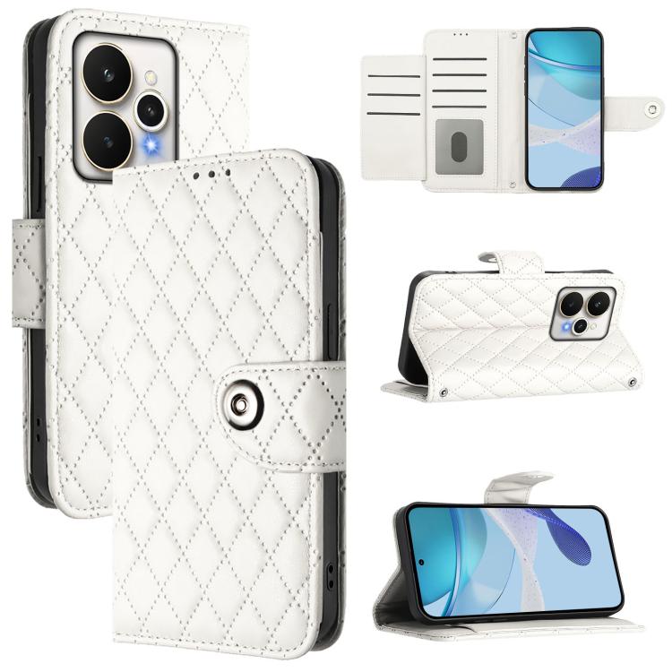 Rhombic Texture Flip Leather Phone Case with Lanyard, For Realme P4 5G, For Realme 15T 5G Global, For Realme C71 4G India, For Realme 15 / 15 Pro 5G Global, For Realme C71 4G Global, For Realme Neo7 Turbo 5G, For Realme V70 / 14x Global / C75 5G       ...