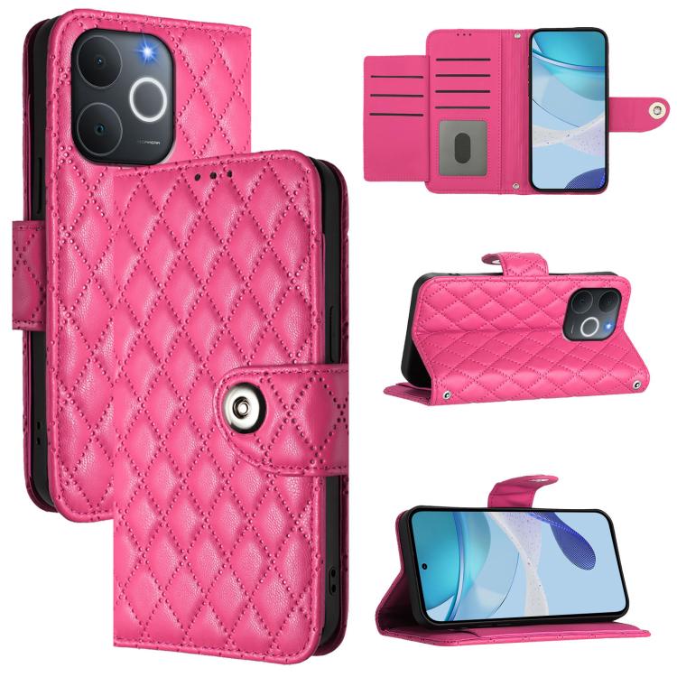 Rhombic Texture Flip Leather Phone Case with Lanyard, For Realme P4 5G, For Realme 15T 5G Global, For Realme C71 4G India, For Realme 15 / 15 Pro 5G Global, For Realme C71 4G Global, For Realme Neo7 Turbo 5G, For Realme V70 / 14x Global / C75 5G       ...