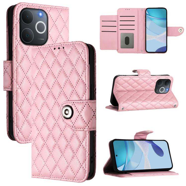 Rhombic Texture Flip Leather Phone Case with Lanyard, For Realme 16T 5G Global, For Realme C100 5G / C85 5G Global, For Realme 16 Pro+ 5G Global, For Realme 16 Pro 5G Global, For Realme P4x 5G / OnePlus Nord CE6 Lite, For Realme Note 70 4G / 70T 4G    ...