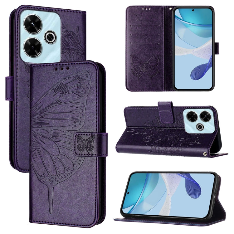 Embossed Butterfly Leather Phone Case, For Redmi Turbo 4, For Redmi Note 14 5G Global, For Redmi Note 14 Pro 4G, For Redmi Note 14 4G 163.25mm, For Redmi K70 Ultra 5G Global, For Redmi 13 4G