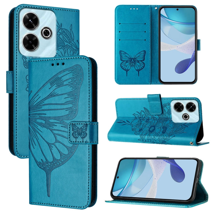 Embossed Butterfly Leather Phone Case, For Redmi Turbo 4, For Redmi Note 14 5G Global, For Redmi Note 14 Pro 4G, For Redmi Note 14 4G 163.25mm, For Redmi K70 Ultra 5G Global, For Redmi 13 4G