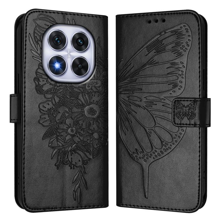 Embossed Butterfly Leather Phone Case, For Redmi Note 14 Pro 4G, For Redmi Note 14 4G 163.25mm, For Redmi K70 Ultra 5G Global, For Redmi 13 4G