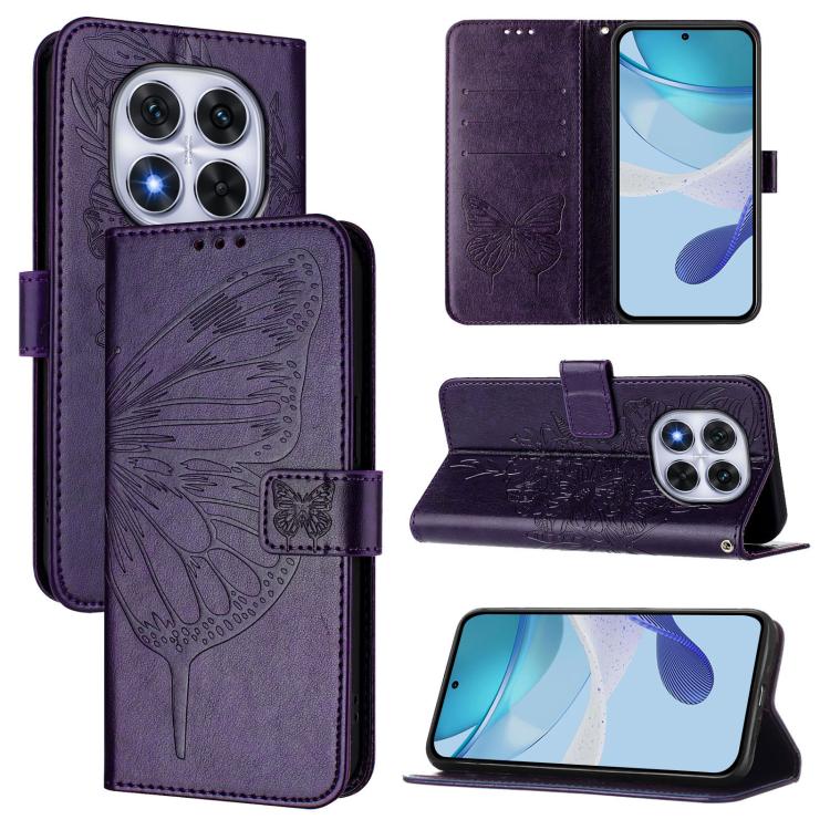Embossed Butterfly Leather Phone Case, For Redmi Turbo 4, For Redmi Note 14 5G Global, For Redmi Note 14 Pro 4G, For Redmi Note 14 4G 163.25mm, For Redmi K70 Ultra 5G Global, For Redmi 13 4G