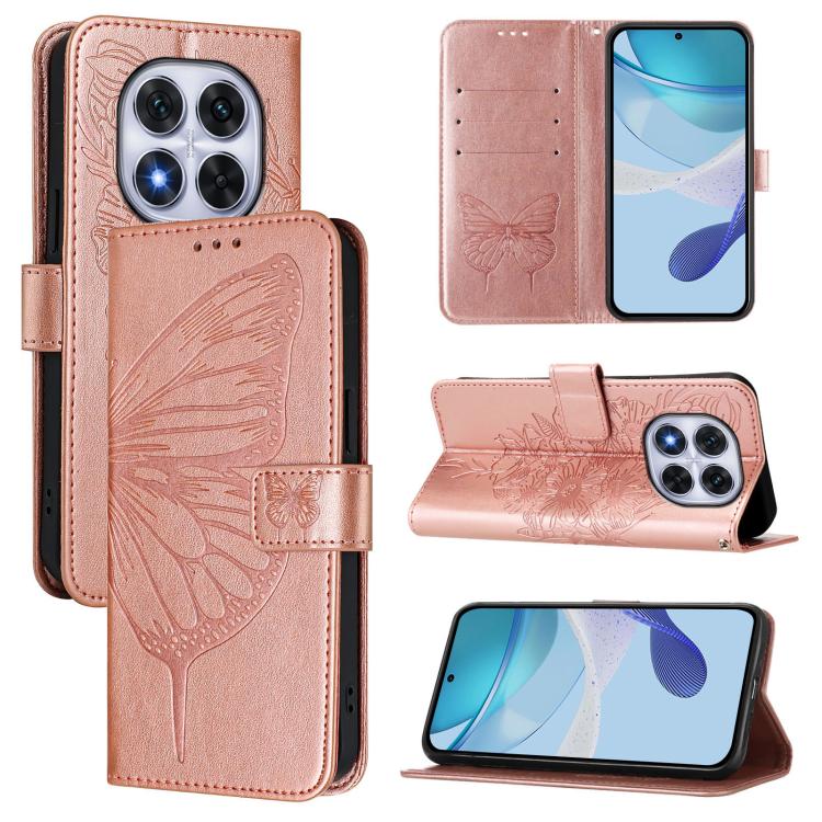 Embossed Butterfly Leather Phone Case, For Redmi Turbo 4, For Redmi Note 14 5G Global, For Redmi Note 14 Pro 4G, For Redmi Note 14 4G 163.25mm, For Redmi K70 Ultra 5G Global, For Redmi 13 4G