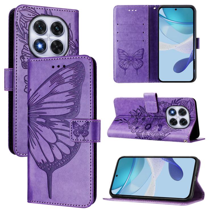 Embossed Butterfly Leather Phone Case, For Redmi Turbo 4, For Redmi Note 14 5G Global, For Redmi Note 14 Pro 4G, For Redmi Note 14 4G 163.25mm, For Redmi K70 Ultra 5G Global, For Redmi 13 4G