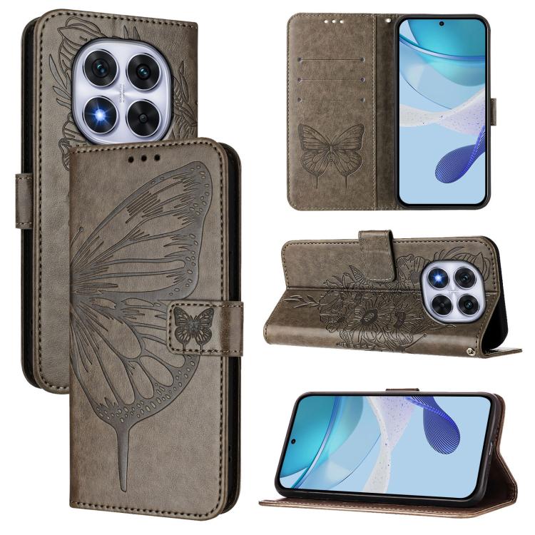 Embossed Butterfly Leather Phone Case, For Redmi Turbo 4, For Redmi Note 14 5G Global, For Redmi Note 14 Pro 4G, For Redmi Note 14 4G 163.25mm, For Redmi K70 Ultra 5G Global, For Redmi 13 4G
