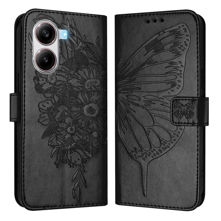 Embossed Butterfly Leather Phone Case, For Redmi Turbo 4, For Redmi Note 14 5G Global, For Redmi Note 14 Pro 4G, For Redmi Note 14 4G 163.25mm, For Redmi K70 Ultra 5G Global, For Redmi 13 4G