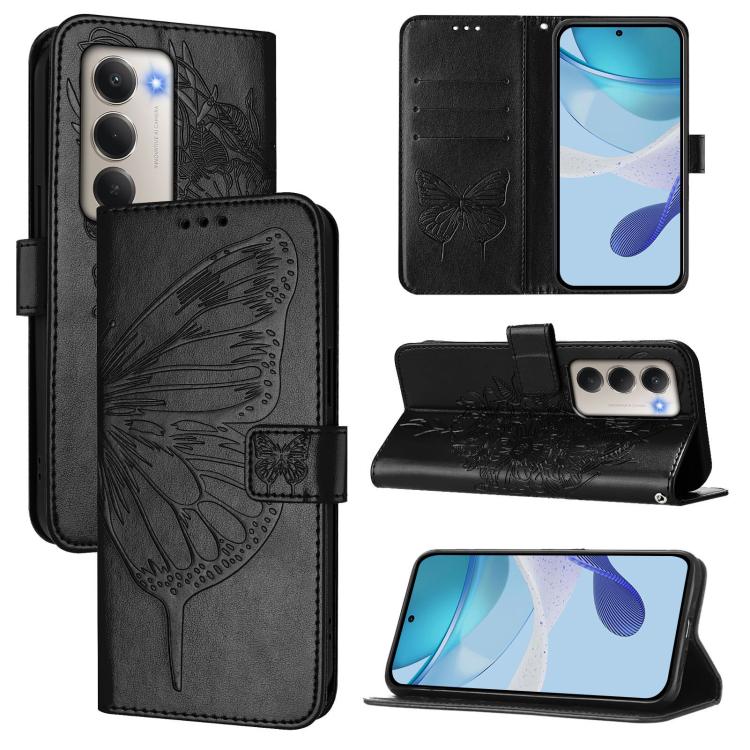 Embossed Butterfly Leather Phone Case, For Redmi Note 15 4G / 5G Global 164mm, For Redmi Note 15 Pro 5G Global 163.6mm, For Redmi 15 5G Global / 15 4G SEA, For Redmi 15 5G / 4G EU 171mm, For Redmi Note 14 4G EU 164.84mm, For Redmi Note 14 Pro 5G Global