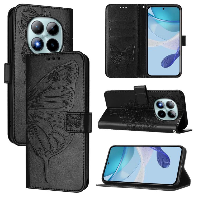 Embossed Butterfly Leather Phone Case, For Redmi K90 Max 5G, For Redmi A7 Pro 5G 171mm / Poco C81, For Redmi 15a 5G Global, For Redmi A5 4G 171.7mm / Poco C71 4G, For Redmi Turbo 5 5G Global / Poco X8 Pro, For Redmi Note 15 Pro+ 5G Global 163.3mm