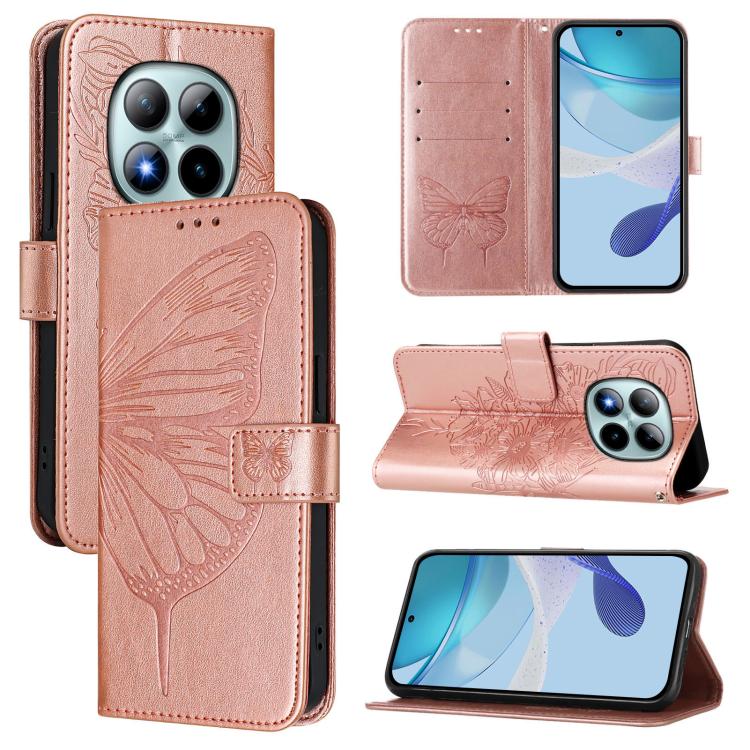 Embossed Butterfly Leather Phone Case, For Redmi K90 Max 5G, For Redmi A7 Pro 5G 171mm / Poco C81, For Redmi 15a 5G Global, For Redmi A5 4G 171.7mm / Poco C71 4G, For Redmi Turbo 5 5G Global / Poco X8 Pro, For Redmi Note 15 Pro+ 5G Global 163.3mm
